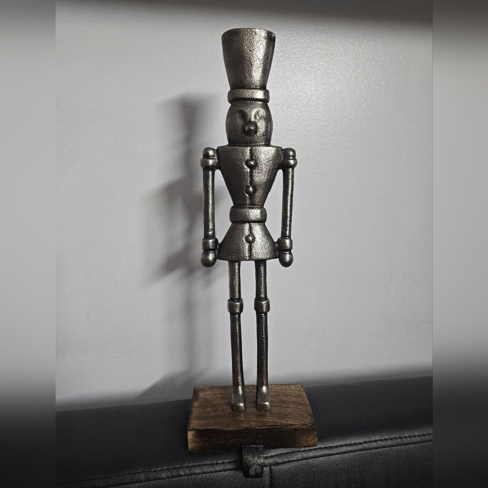 New Rustic Nutcracker Christmas Stocking Holder, Silver, 15.5", by Holiday Time
